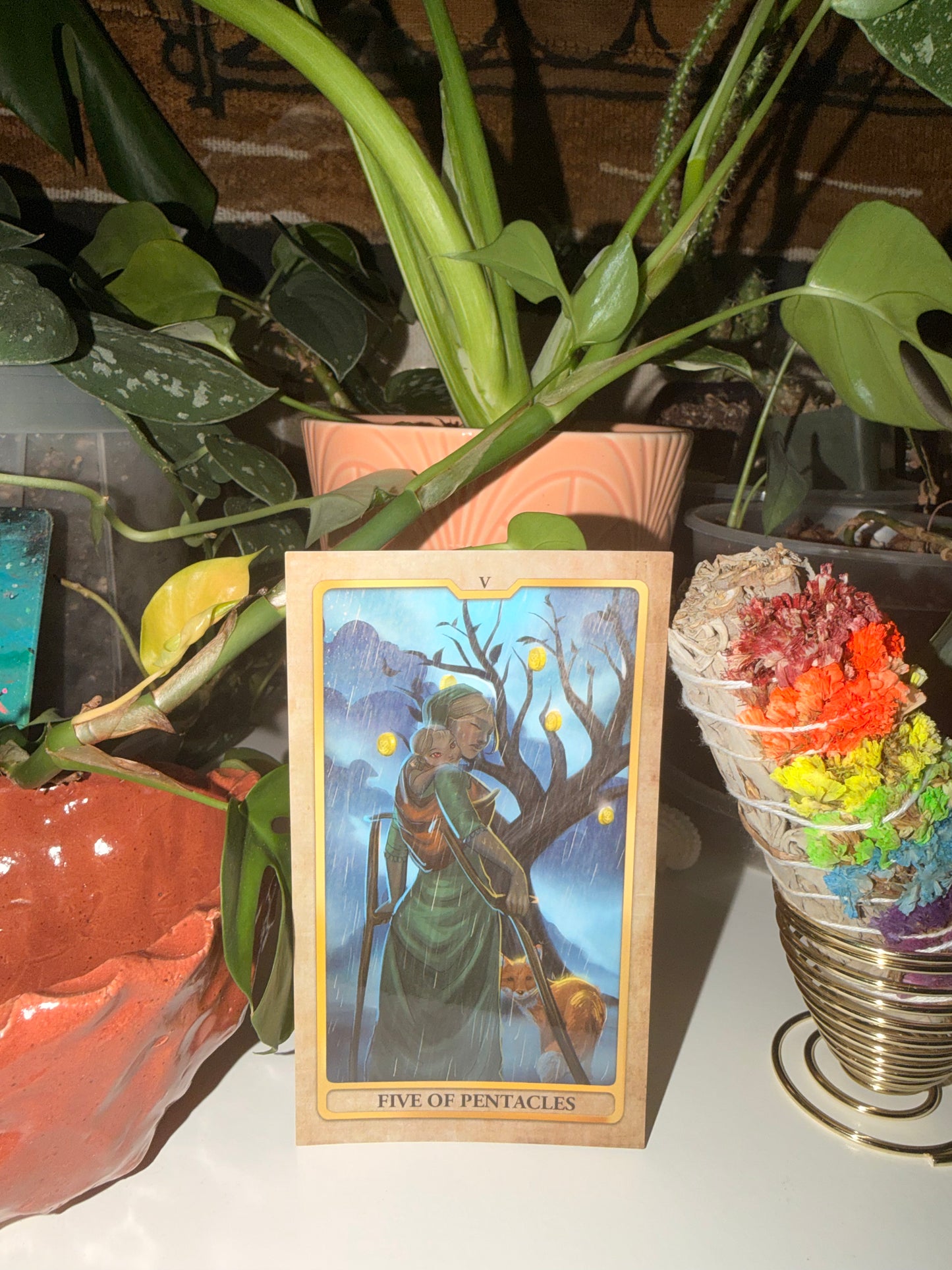 The Five of Pentacles Sticker