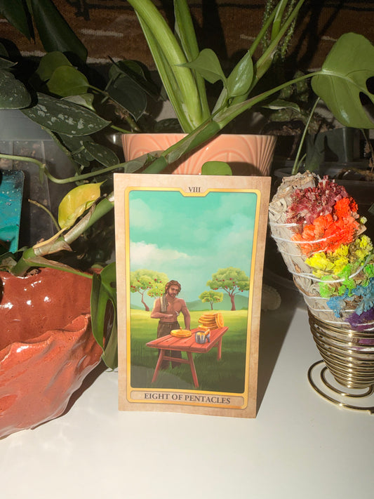 The Eight of Pentacles Sticker